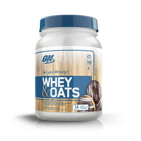 Optimum Nutrition Whey & Oats Protein Powder, Chocolate Glazed Donut, 27g Protein, 1.54 (Best Oats For Protein)