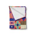 thumbnail image 2 of Geometric Soft Flannel Fleece Blanket, Patchwork of Geometric Mosaic Tiles Including Different Styles of Modern Shapes, Cozy Plush for Indoor and Outdoor Use, 50" x 70", Multicolor, by Ambesonne, 2 of 6