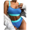 thumbnail image 1 of Bikini de mujer sexy Empalme sólido Traje de baño de dos piezas Traje de baño Conjunto de ropa de playa Fridja  nalpqowj21665, 1 of 7