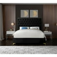 thumbnail image 4 of Meridian Furniture Cruz Solid Wood Tufted Velvet Queen Bed in Black, 4 of 9