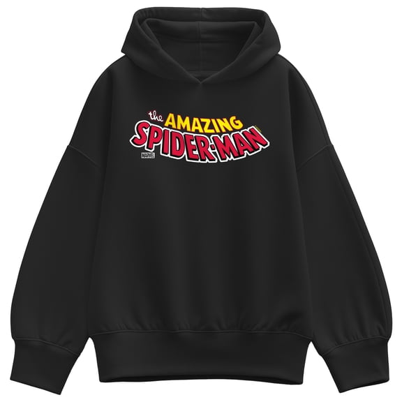Marvel - Spider-Man Editorial Logo Oversized Fleece Hoodie Sweatshirt