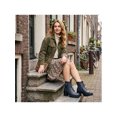 thumbnail image 6 of BLISSFUL STEP Woen's Back to School Ankle Boots Faux Leather Lace Chunky Heel Platform Zipper Combat Boots Navy Blue 7, 6 of 7