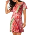 thumbnail image 2 of Easygdp Refreshing Watermelon Slices Camisón de manga corta para mujer, informal, estampado, 2 of 6