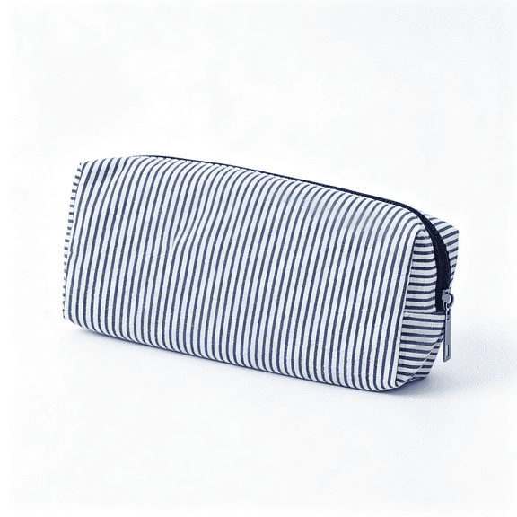CCOCC Pencil Case,Pencil Pouch for Women,Pencil Case Small,Pencil Pouch Aesthetic Pen Case(Striped Navy Blue)