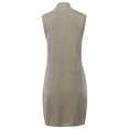 thumbnail image 6 of A2Y Women's Open Front Long Sleeveless Draped Side Pockets Vest Knit Sweater Camel S, 6 of 6