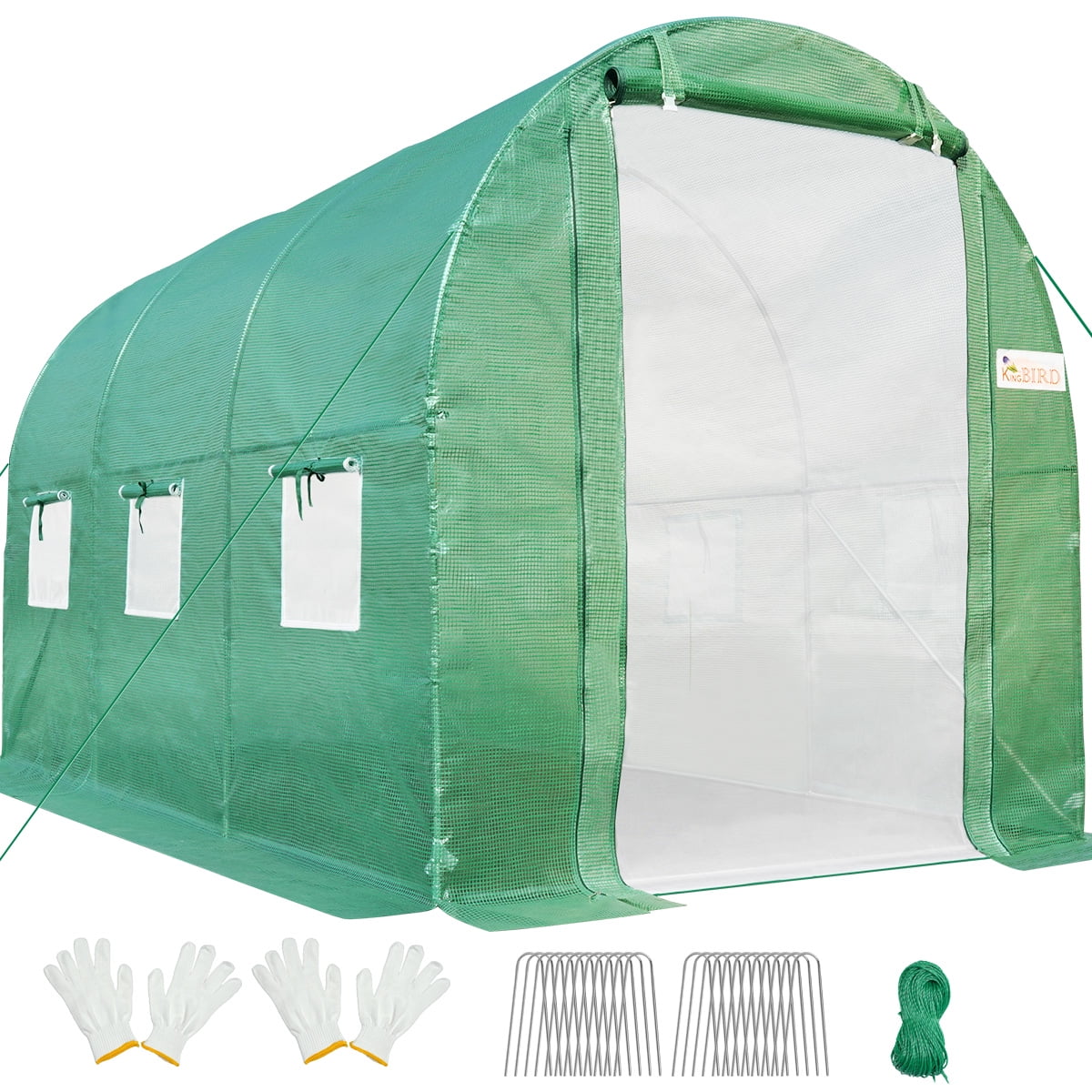 KING BIRD 10x6.6x6.6FT Upgraded Large Walkin Greenhouse Heavy Duty