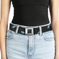 thumbnail image 5 of Buckle-Down Belt, Seatbelt Buckle Belt, Mustaches Scattered Black Turquoise, Youth 22 to 32 Inches, 5 of 9