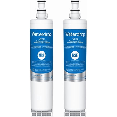 Waterdrop 4396508 Replacement for Everydrop® Filter 5, EDR5RXD1, Whirlpool® WF-NLC240V, 4396510, NLC240V, PNL240V, Refrigerator Water Filter, (2 Pack)