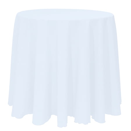 Ultimate Textile (5 Pack) 90-Inch Round Polyester Linen Tablecloth - for Wedding Restaurant or Banquet use Ice Blue