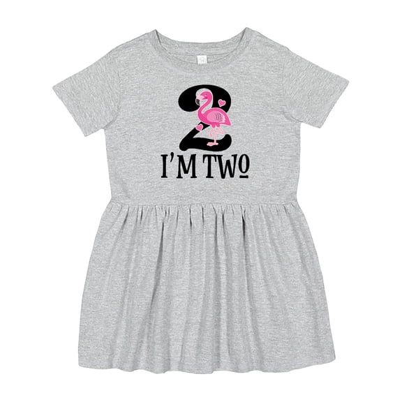 Inktastic 2nd Birthday Party Girls Flamingo Girls Toddler Dress