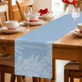 thumbnail image 5 of Blue Palm Tree Table Runner 70 Inches, Summer Beach Coastal Tropical Botanical Bed Runner Dresser Scarves Tabletop for Indoor Outdoor Parties/Ceremony/Banquet, 13" x 70", 5 of 9