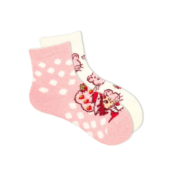 Strawberry Shortcake Girls Cozy Socks, 2-Pack, Sizes S/M-M/L