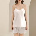 thumbnail image 2 of Besolor Womens Silk Satin Pajamas Casual Sleeveless Cami Tops and Shorts Loungewear Set Summer Sleepwear Pjs, 2 of 4