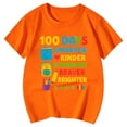 thumbnail image 4 of Letdown 100 Days of School Preppy 100th Day of School Kids T-Shirt For Toddler And Teens Cute Cartoon Print Crew Neck Comfy Summer Top (Orange,3-4 Years), 4 of 4