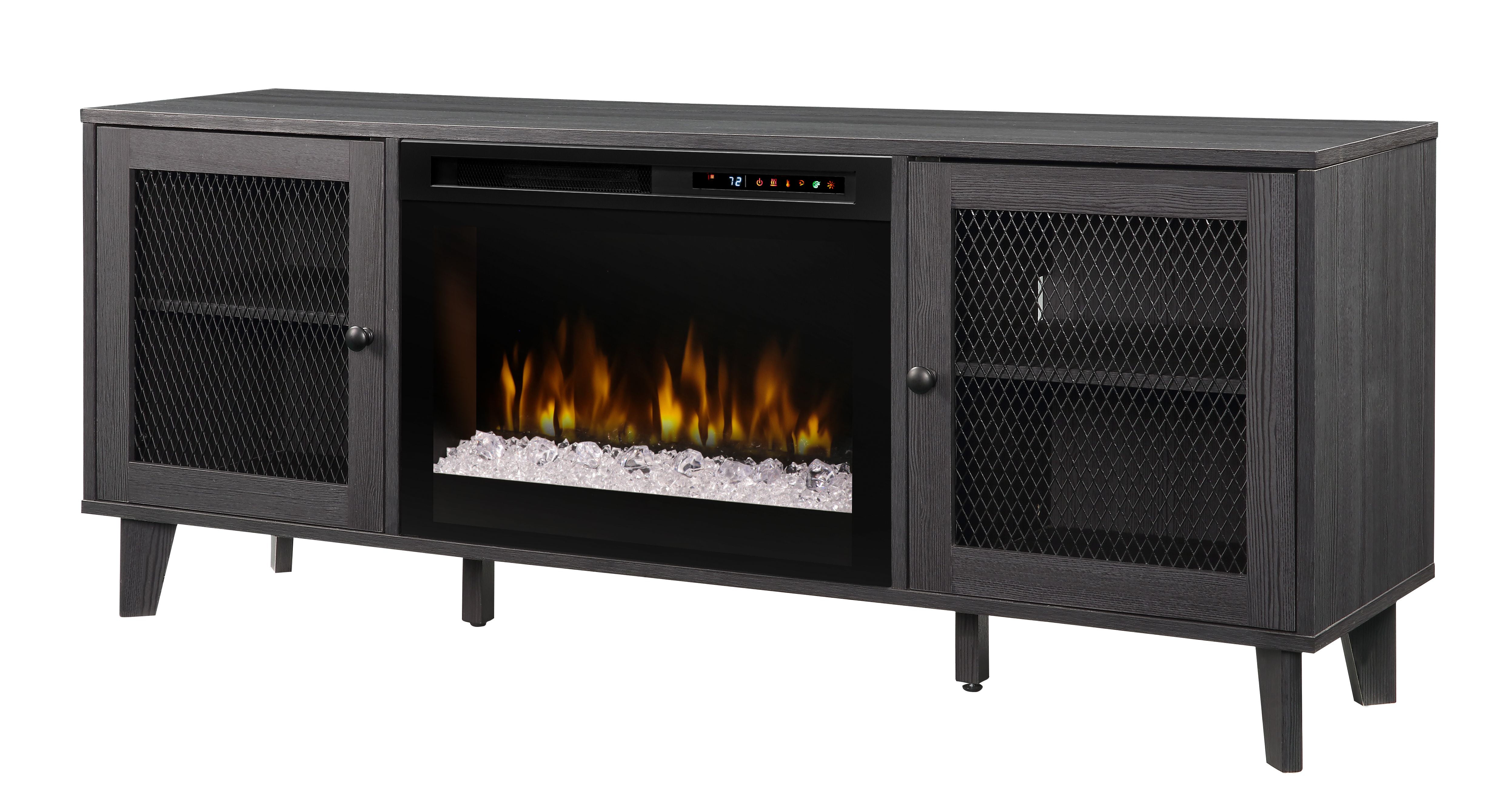 Dimplex Dean Media Console Electric Fireplace With Glass Ember Bed for