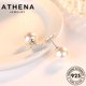 thumbnail image 3 of ATHENA Joyería Moissanite Mujeres Original 925 Perla Pendientes De Plata Diamante Stud M025, 3 of 4