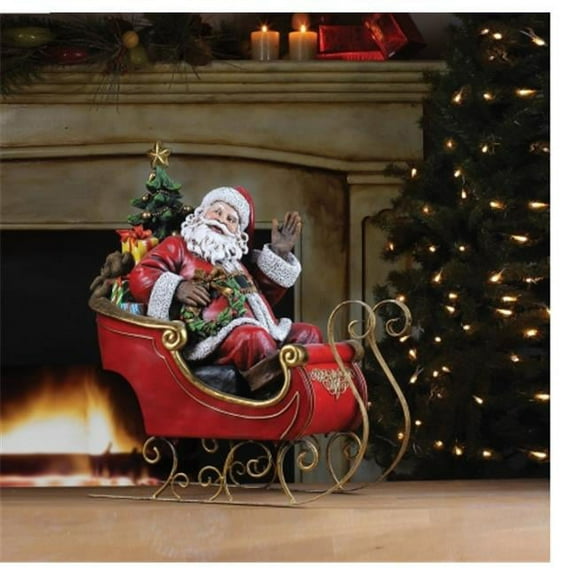 NAPCO 44365 Santa on Sleigh Decorative Figurine