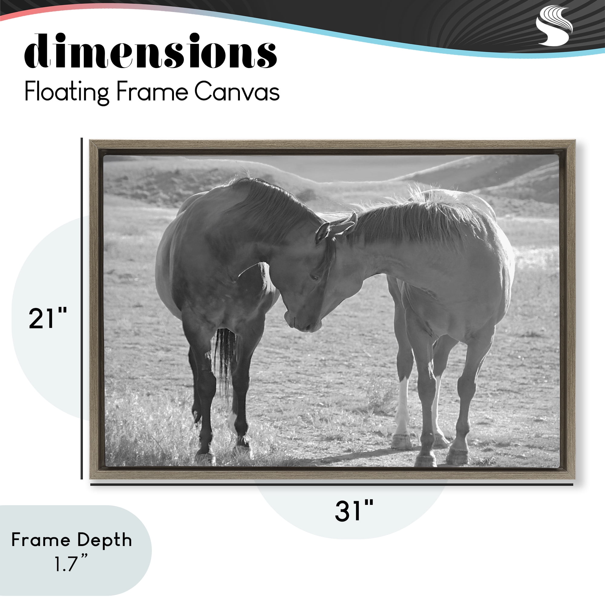 Stupell Industries Sweet Nothings Bond Between Horses Brown Framed Floater Canvas Wall Art, design by Steve Toole