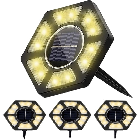 LINLIN 12LED Solar Ground Lights,Solar Garden Lights Pathway Landscape Lights Waterproof In-Ground Solar Lights,Solar Garden Path Lights for Lawn Patio Deck Pathway Yard