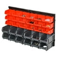 thumbnail image 1 of DURHAND Wall Mounted Storage Bin Rack Tool Organizer with 30 Bins Pegboard, 1 of 9