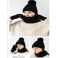 thumbnail image 2 of Black Winter Hat and Gloves Sets for Women, 3 Pcs by Mucky Cat - Beanies Knit Classic Neck Warmer and Touchscreen Gloves, 2 of 7