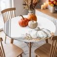 thumbnail image 3 of Fall Retro Pumpkin Orange Maple Leaf Fitted Round Tablecloths Table Covers 36"-44",Waterproof Table Cloth for Kitchen Holiday Party Tables Decor, 3 of 9