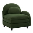 thumbnail image 2 of Green Teddy Fabric Curved Sofa - 34.25 in W for Living Room - 33.85, 2 of 6