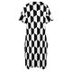 thumbnail image 5 of Vestido de noche holgado con bolsillos para mujer traje de noche femenino con diseño hexagonal en blanco y negro, 5 of 7