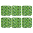 thumbnail image 2 of Pofeuu large mouth green color bass fish Print Leather Coasters Set of 6, Round Cups Mugs Mat Pad for Home Kitchen Heat Resistant Drink Coasters,Square, 2 of 7