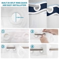 thumbnail image 4 of No Hook Shower Curtain, Navy Blue Gray Striped Shower Curtains for Bathroom with See Through Top Window, Farmhouse Stripes Modern Abstract Art Waterproof & Washable Bath Curtain Stall 48"x72", 4 of 9