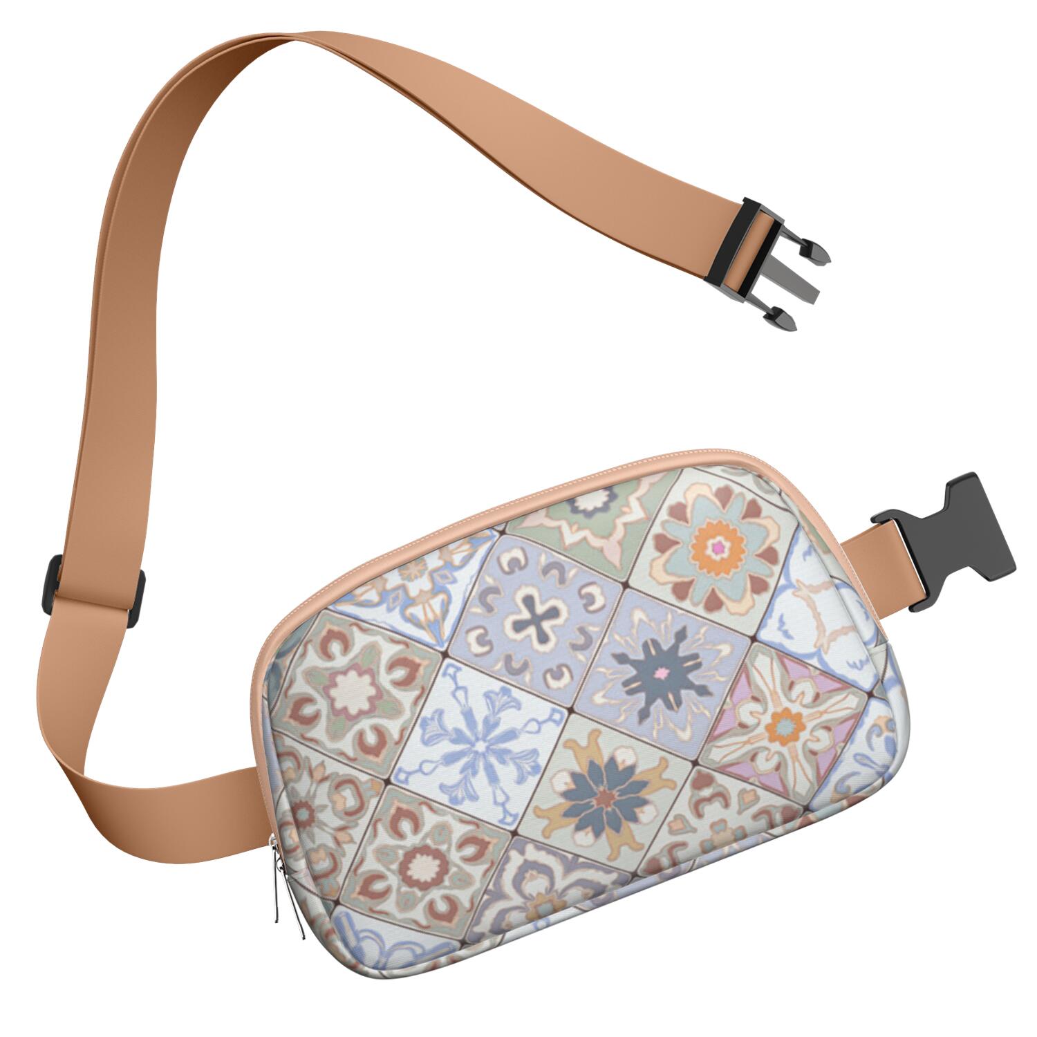 Waist Packs Bag Bohemian Tribal Fashion Belt Bag Small Cross Body Bags for Women Casual Waist Packs with Adjustable Strap Waterproof Belt Bag for Workout Running Travelling