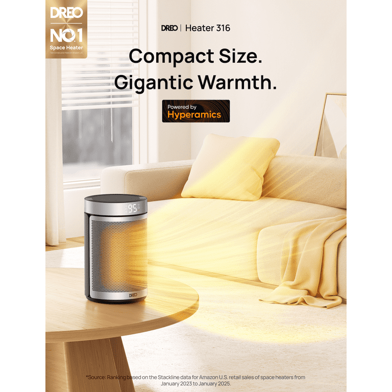 Dreo Space Heater, 1500W Portable Ceramic Heater for Room