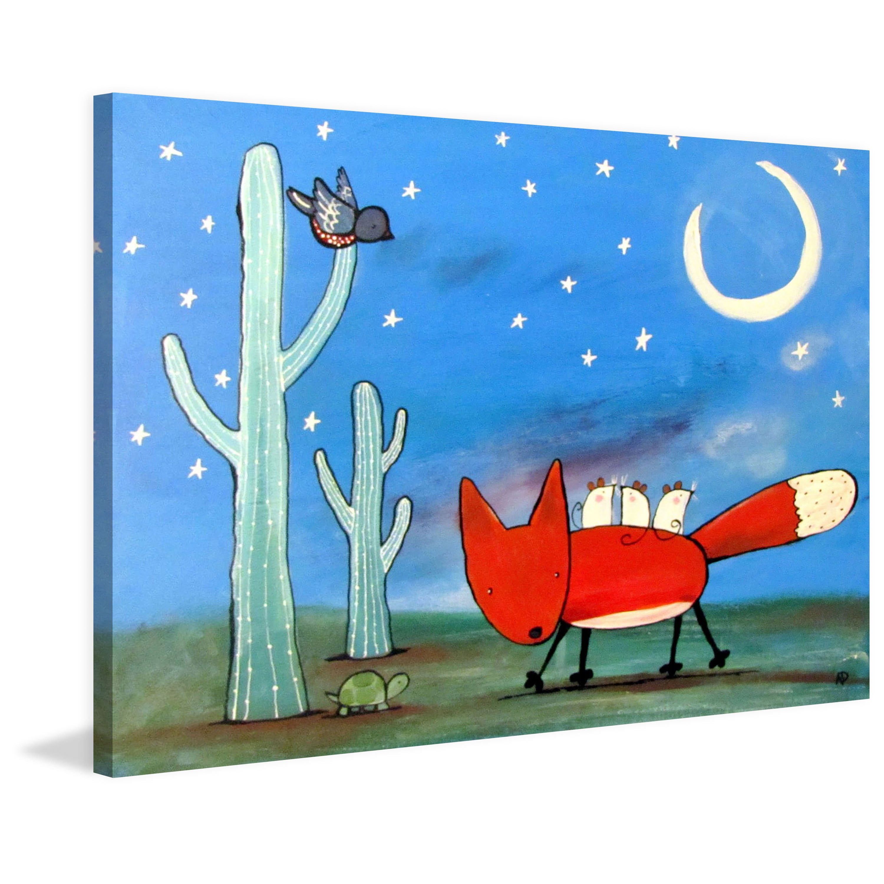 Marmont Hill "Fox Ride" by Andrea Doss Painting Print on Wrapped Canvas