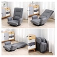 thumbnail image 6 of 360° Swivel Gaming Floor Chair with Armrests – 14-Position Adjustable Folding Floor Sofa Lounger, Padded Backrest, Multi-Angle Recline for Home, Living Room & Office (Grey), 6 of 9