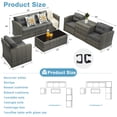 thumbnail image 3 of Superjoe Outdoor Patio Furniture Set 8 Pcs Aluminum Frame Conversation Sofa Set with Storage Box and Coffee Table,Brown, 3 of 8