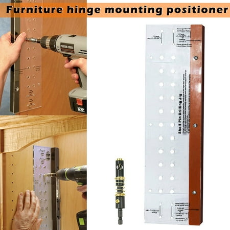 

VeliToy Hinge Mounting Tool Self-Centering Shelf Pin with Drilling Jig Bit for Door Cabinet Furniture