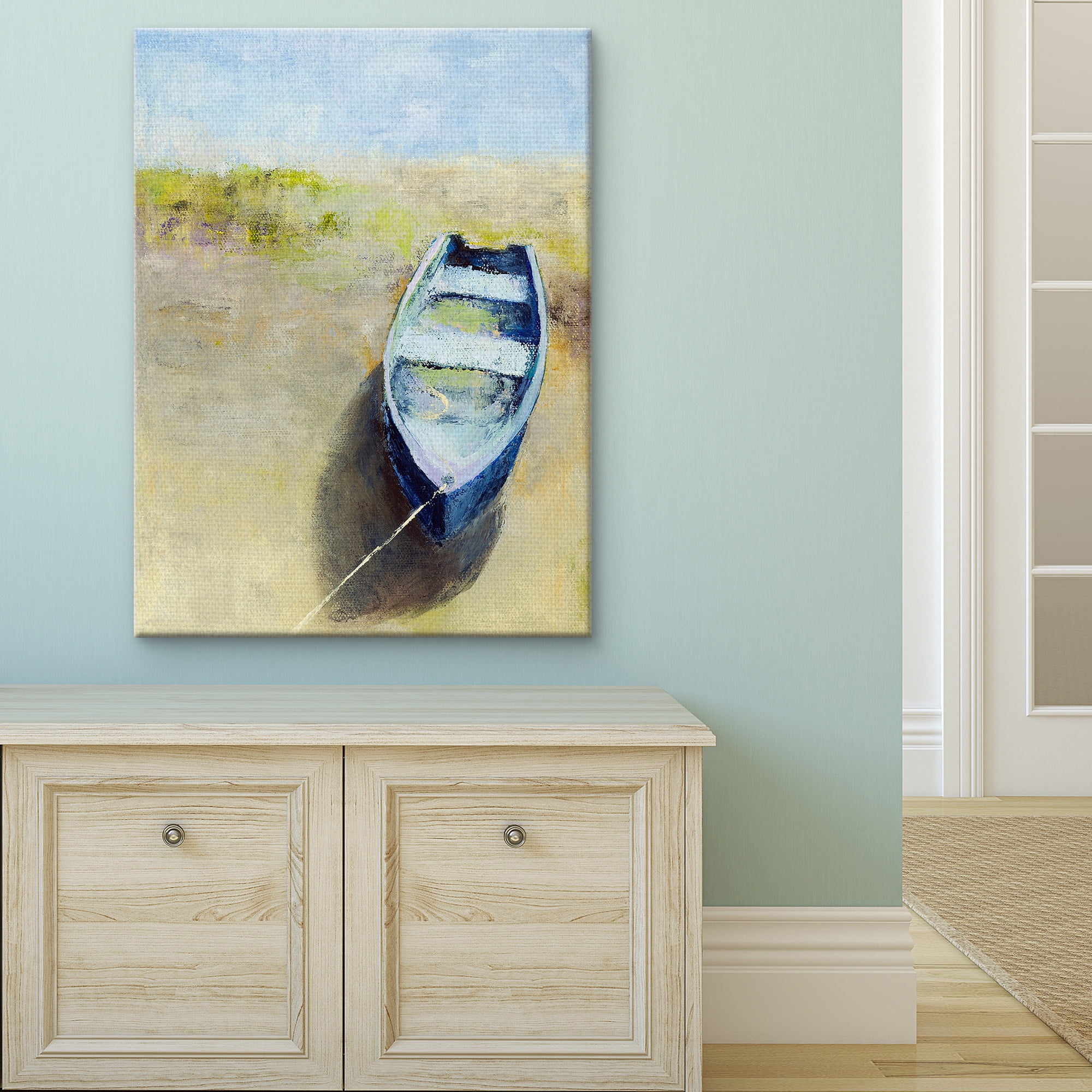 Masterpiece Art Gallery Low Tide Boat By Martha Wakefield Canvas Art Print 30" x 40"