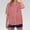 A3#-Pink, variant on Women's V Neck Embroidered Cotton Linen Blouse Half Sleeve Ethnic Casual T-Shirt Women White Short sleeve T-shirt