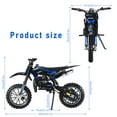 thumbnail image 3 of Fompes 2-Stroke 49cc Gas Dirt Bikes 2-Stroke Mini Kids Dirtbike Kids Dirt Bike with Front Rear Disc Brakes Off-Road Tires Shock Absorption Easy Pull Start Dirtbikes Load Capacity Up to 330lbs-Blue, 3 of 15