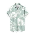 thumbnail image 4 of RYDCOT Hawaiian Shirt for Men Tropical Shirts Summer Beach Button Down Short Sleeve Luau Aloha Floral Cruise Vacation Outfit Green, 4 of 6