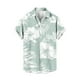 thumbnail image 4 of Blusa y camisa de manga corta con cuello vuelto para hombre, informal, a la moda, con estampado de bolsillo y botones, de poliéster., 4 of 6