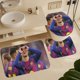 thumbnail image 5 of Pedri Juego de 3 alfombras de baño de coral fleece: tapete de baño + alfombra de inodoro en forma de U + funda de tapa de inodoro en forma de O, 5 of 6