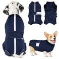 thumbnail image 1 of Traje de recuperación Lukovee para perros, heridas abdominales, esterilizador, talla XL, color azul oscuro, 1 of 6