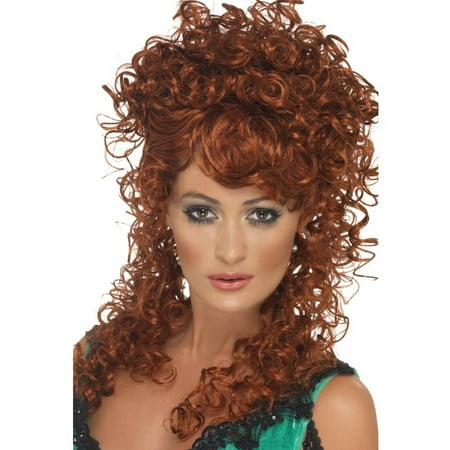 Auburn Saloon Girl Wig Western Sexy Curly Long Cowgirl Adult