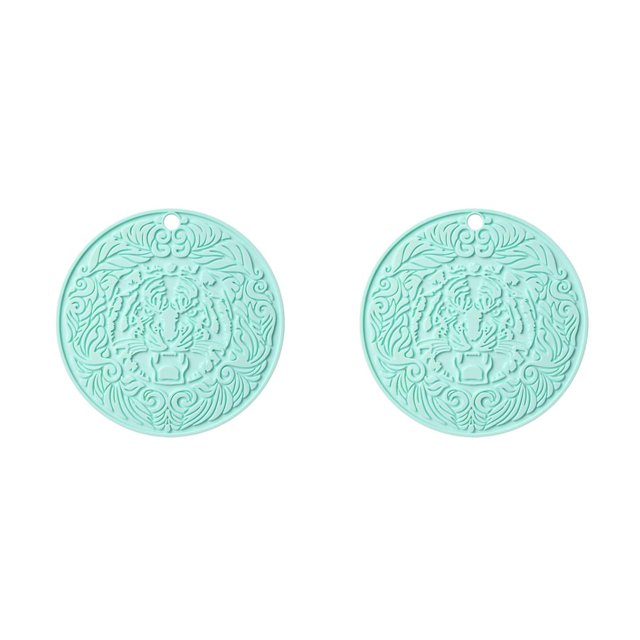 yingyy Pot Mat Anti-skid Heat Resistant Circle Placemat Anti-scalding Cup Dish Holder Household Kitchen Table Pad Protector Light Green 2Set