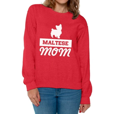Womens Black Maltese - Awkward Styles Women's Maltese Dog Mom Graphic Sweatshirt Tops Pet Lover Gift