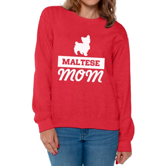 Awkward Styles Women's Maltese Dog Mom Graphic Sweatshirt Tops Pet Lover Gift