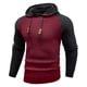 thumbnail image 3 of MHFRRA Sudadera con Capucha Informal de Manga Larga con Cuadros Pequeños y Bloques de Color para Hombre Rojo, 3 of 3