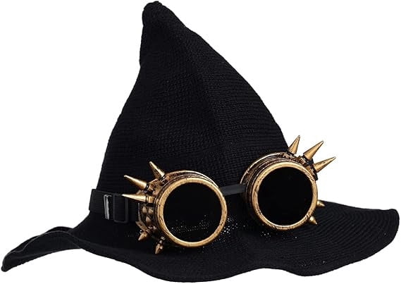 Knitted Wool Witch Hat with Wide Brim for Halloween Costume and Winter Wear