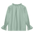 thumbnail image 5 of GaThRRgYP Sweatshirts for Women Plus Size,Girls V-neck Long-sleeved Tops Shirts Kids Loose Tunic Tops Aged 3-14 Years Mint Green 5 Years, 5 of 6